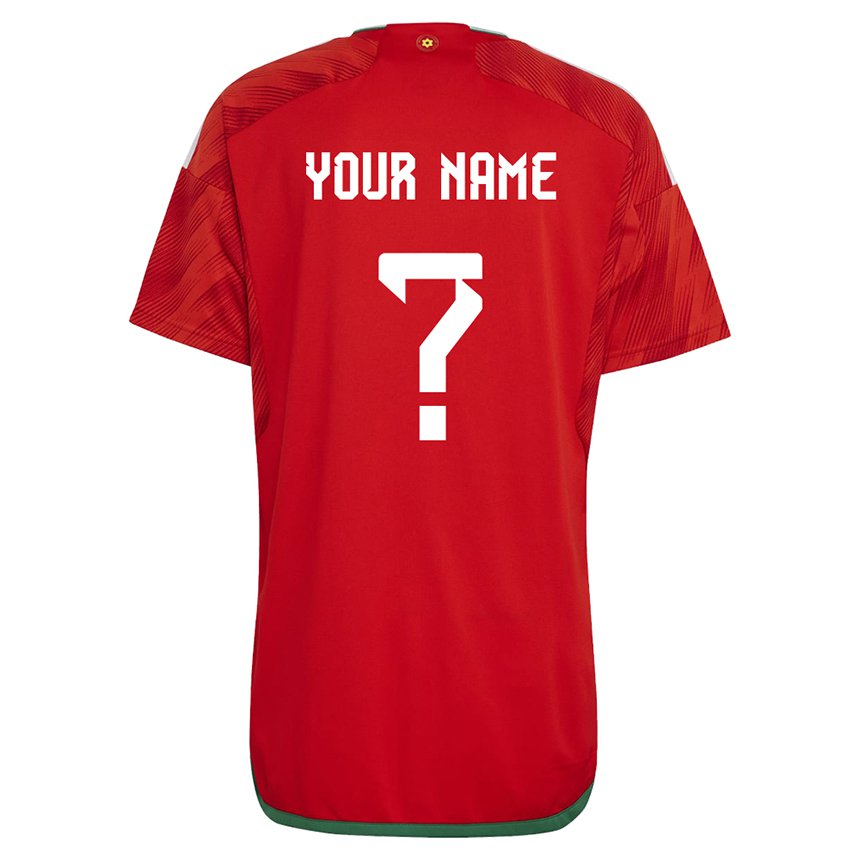 Niño Camiseta Gales Su Nombre #0 Rojo 1ª Equipación 22-24 La Camisa
