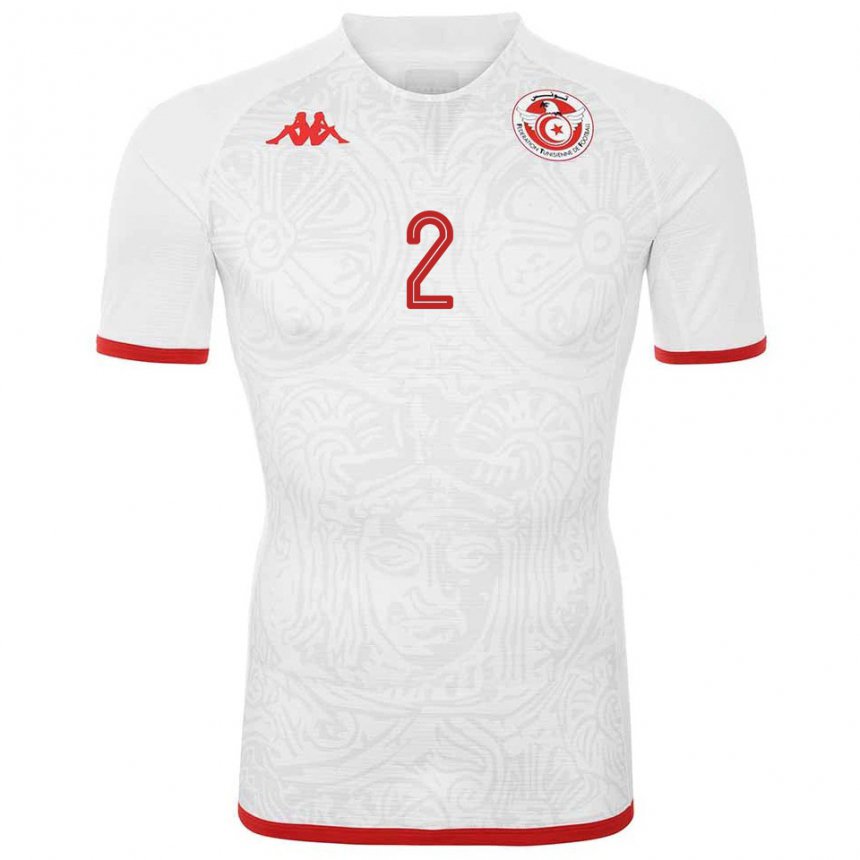 Niño Camiseta Túnez Bilel Ifa #2 Blanco 2ª Equipación 22-24 La Camisa