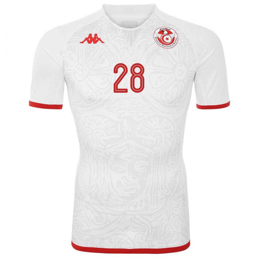 Niño Camiseta Túnez Aissa Laidouni #28 Blanco 2ª Equipación 22-24 La Camisa