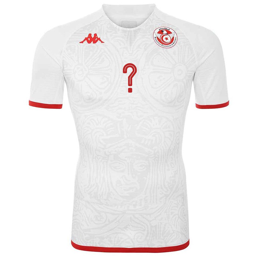 Hombre Camiseta Túnez Su Nombre #0 Blanco 2ª Equipación 22-24 La Camisa