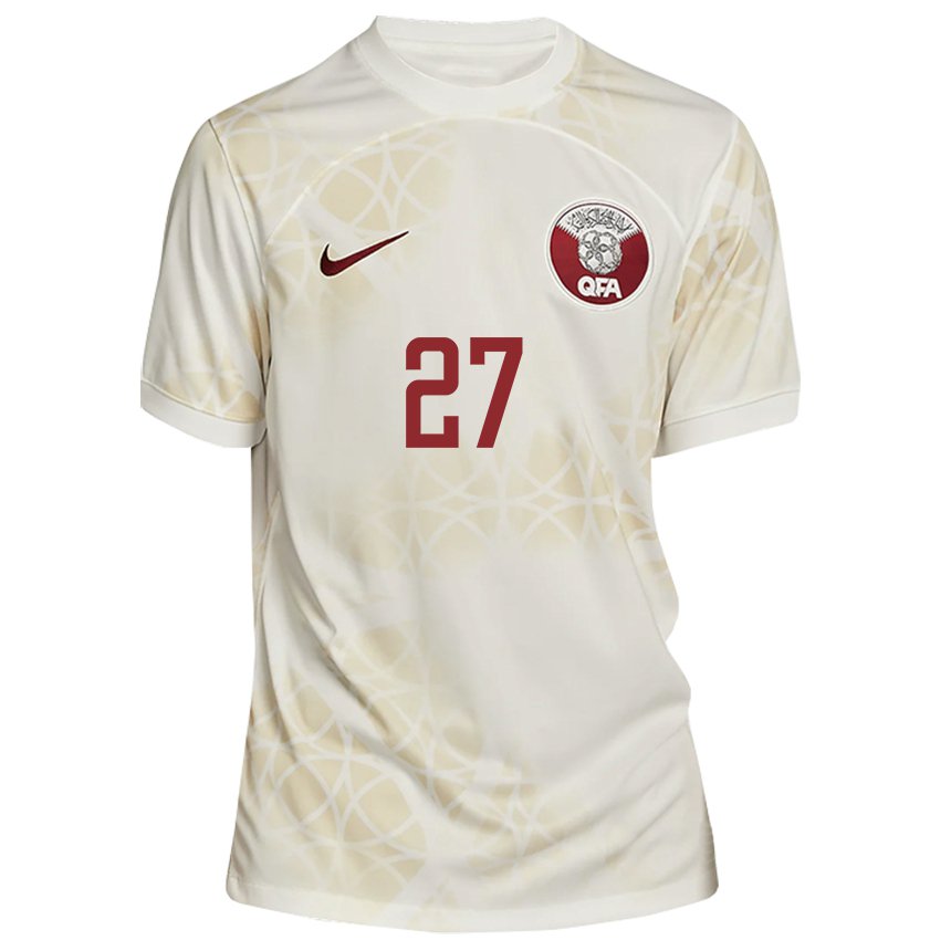 Hombre Camiseta Catar Ahmed Suhail #27 Beis Dorado 2ª Equipación 22-24 La Camisa