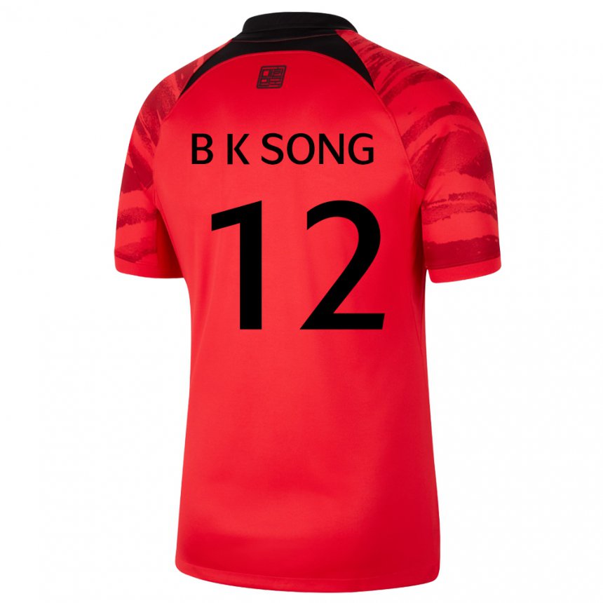 Mujer Camiseta Corea Del Sur Bum-keun Song #12 Rojo Volver 1ª Equipación 22-24 La Camisa