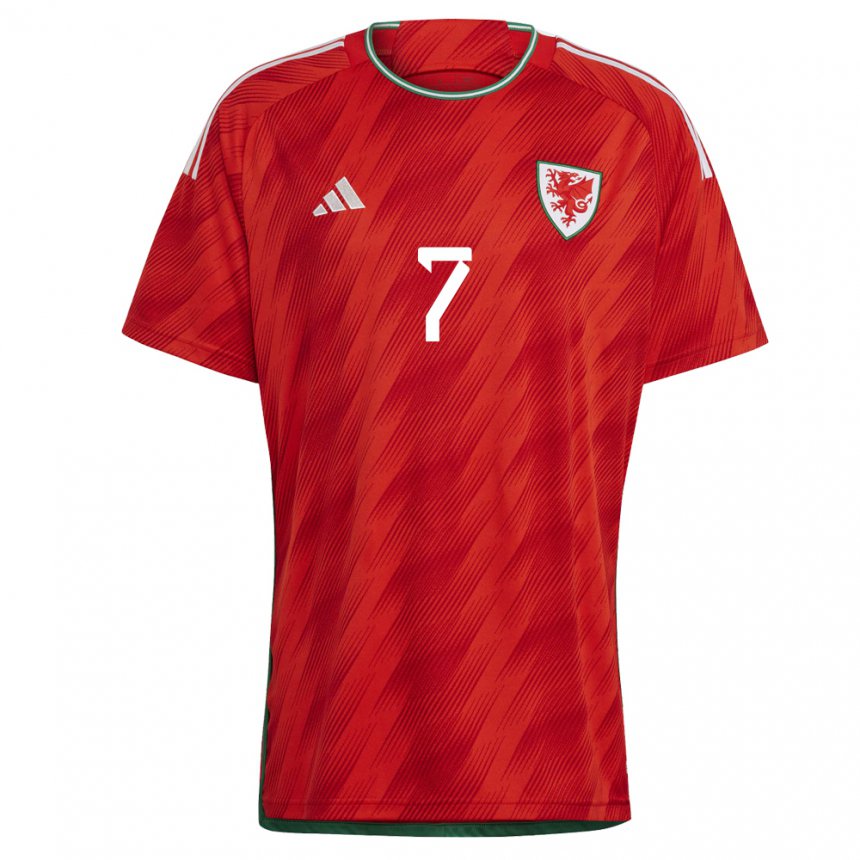 Mujer Camiseta Gales Joe Allen #7 Rojo 1ª Equipación 22-24 La Camisa