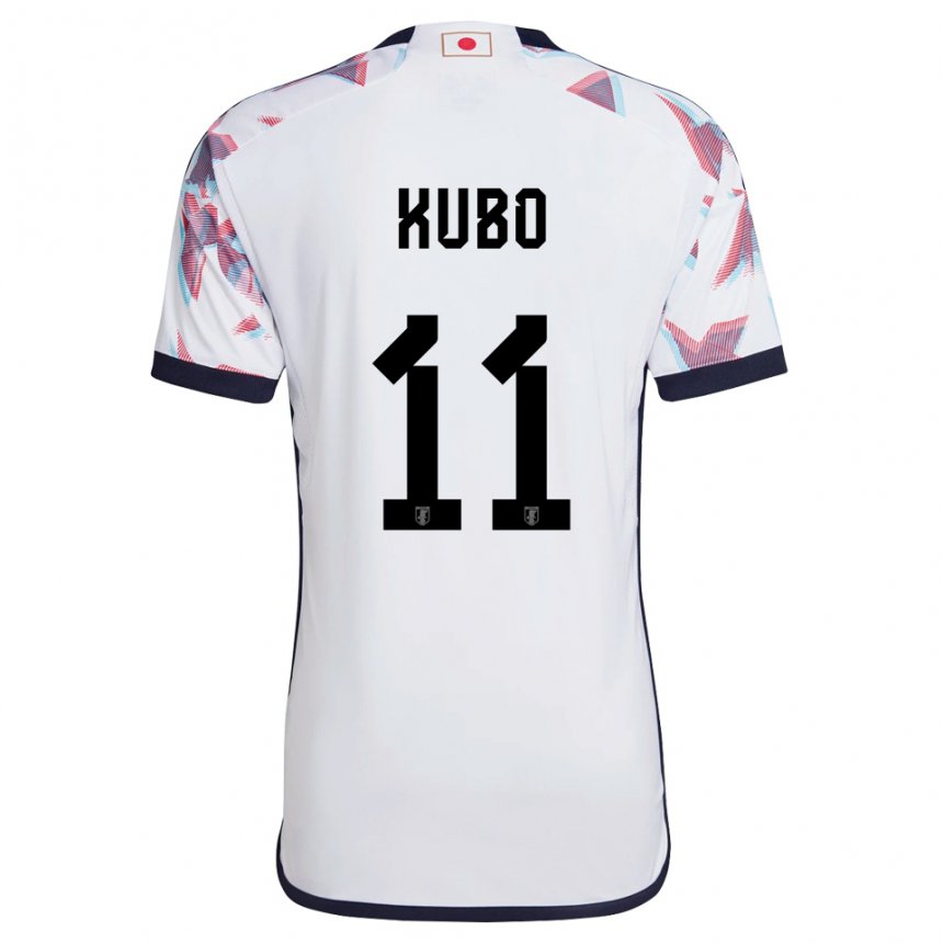 Mujer Camiseta Japón Takefusa Kubo #11 Blanco 2ª Equipación 22-24 La Camisa