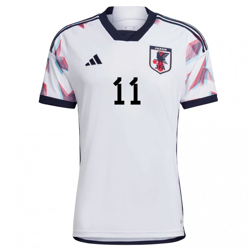 Mujer Camiseta Japón Takefusa Kubo #11 Blanco 2ª Equipación 22-24 La Camisa