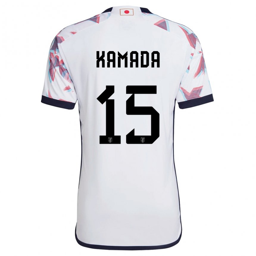 Mujer Camiseta Japón Daichi Kamada #15 Blanco 2ª Equipación 22-24 La Camisa