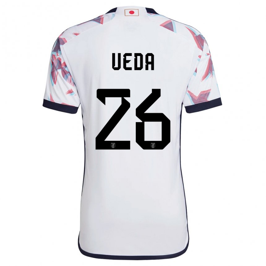 Mujer Camiseta Japón Ayase Ueda #26 Blanco 2ª Equipación 22-24 La Camisa