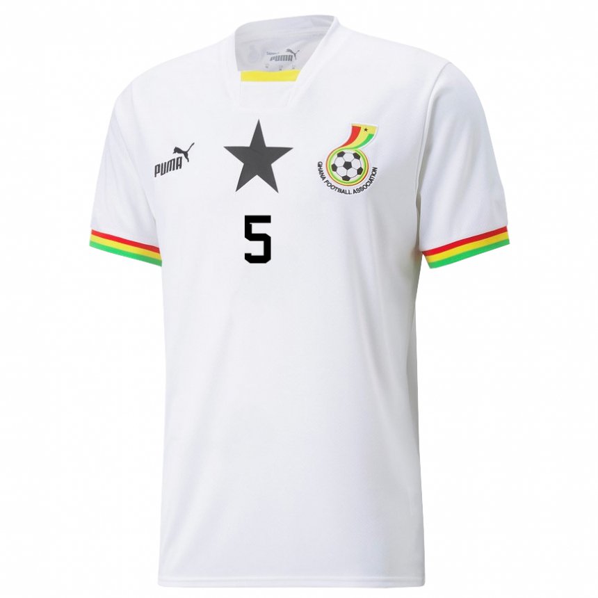 Niño Camiseta Ghana Grace Asantewaa #5 Blanco 1ª Equipación 22-24 La Camisa