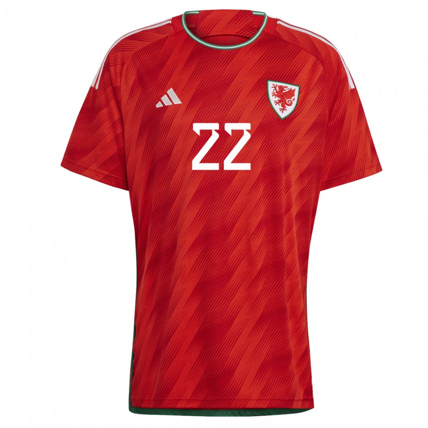 Hombre Camiseta Gales Georgia Walters #22 Rojo 1ª Equipación 22-24 La Camisa