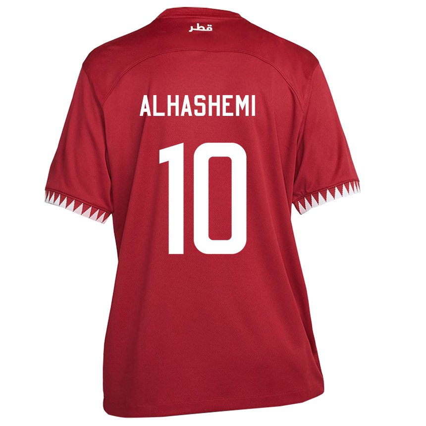 Hombre Camiseta Catar Suaad Alhashemi #10 Granate 1ª Equipación 22-24 La Camisa