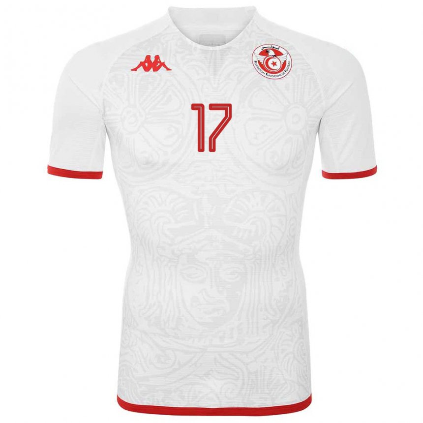 Hombre Camiseta Túnez Malek Mehri #17 Blanco 2ª Equipación 22-24 La Camisa