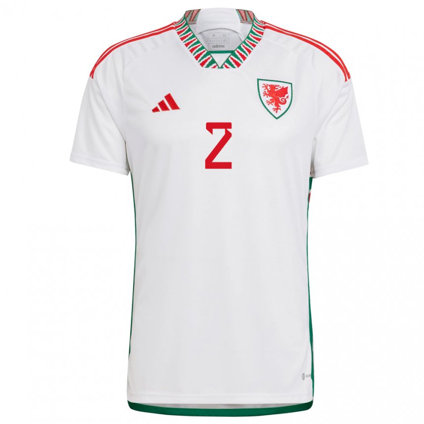 Hombre Camiseta Gales Maria Francis Jones #2 Blanco 2ª Equipación 22-24 La Camisa