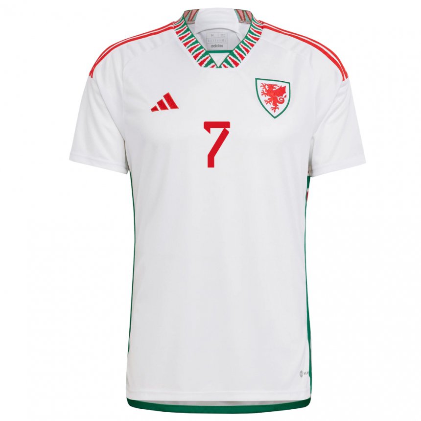 Hombre Camiseta Gales Helen Ward #7 Blanco 2ª Equipación 22-24 La Camisa