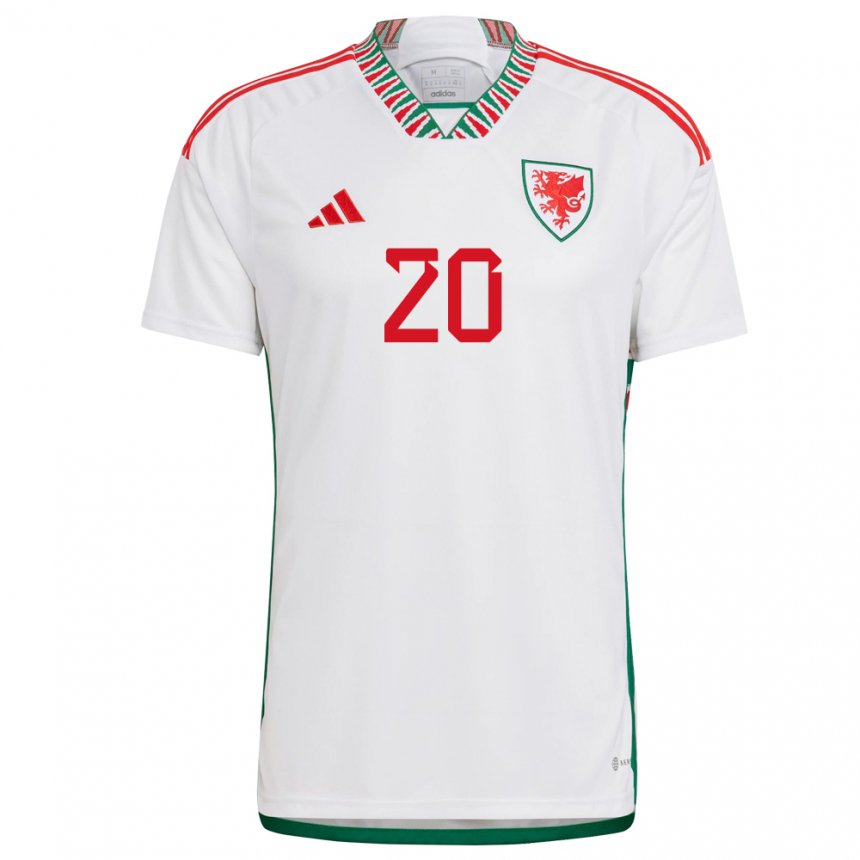 Hombre Camiseta Gales Matt Senior #20 Blanco 2ª Equipación 22-24 La Camisa