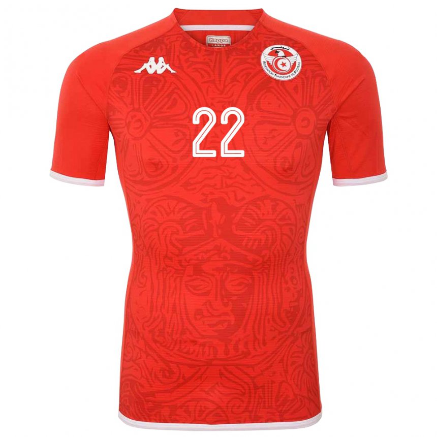 Mujer Camiseta Túnez Najla Harrathi #22 Rojo 1ª Equipación 22-24 La Camisa