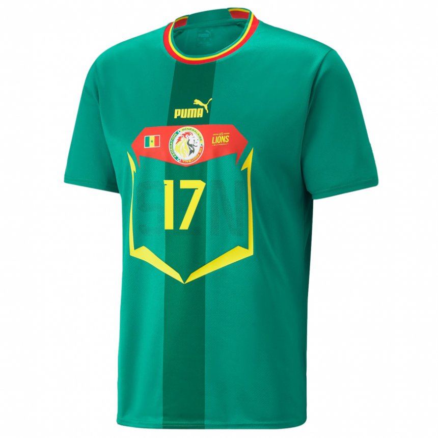 Mujer Camiseta Senegal Dion Lopy #17 Verde 2ª Equipación 22-24 La Camisa