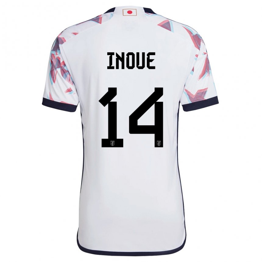 Mujer Camiseta Japón Ayaka Inoue #14 Blanco 2ª Equipación 22-24 La Camisa