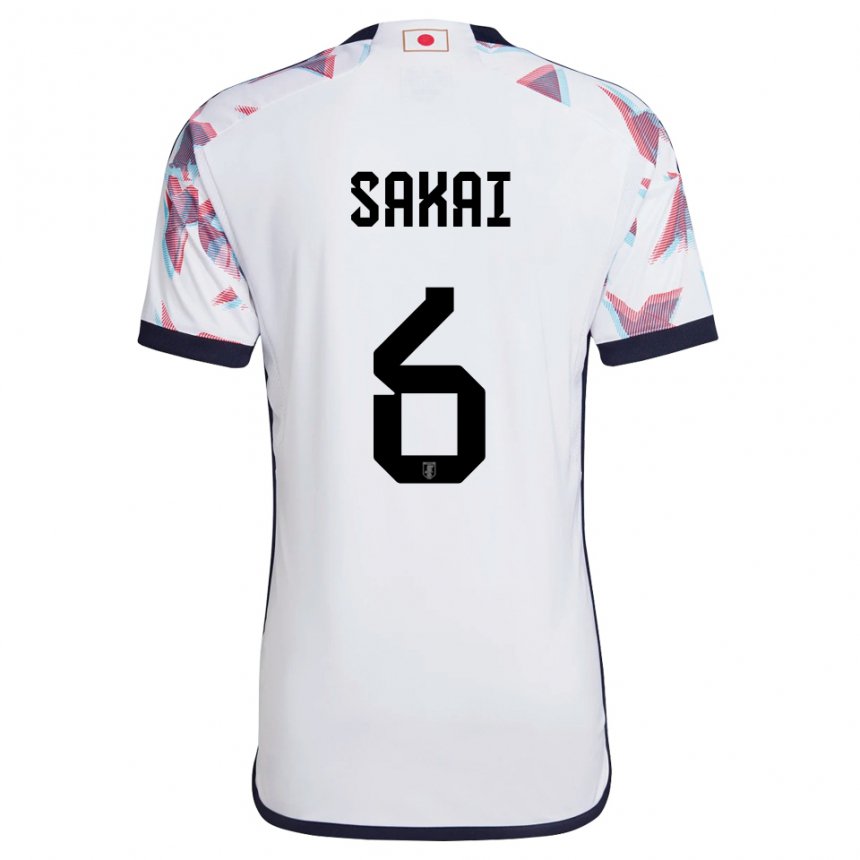 Mujer Camiseta Japón Shunya Sakai #6 Blanco 2ª Equipación 22-24 La Camisa