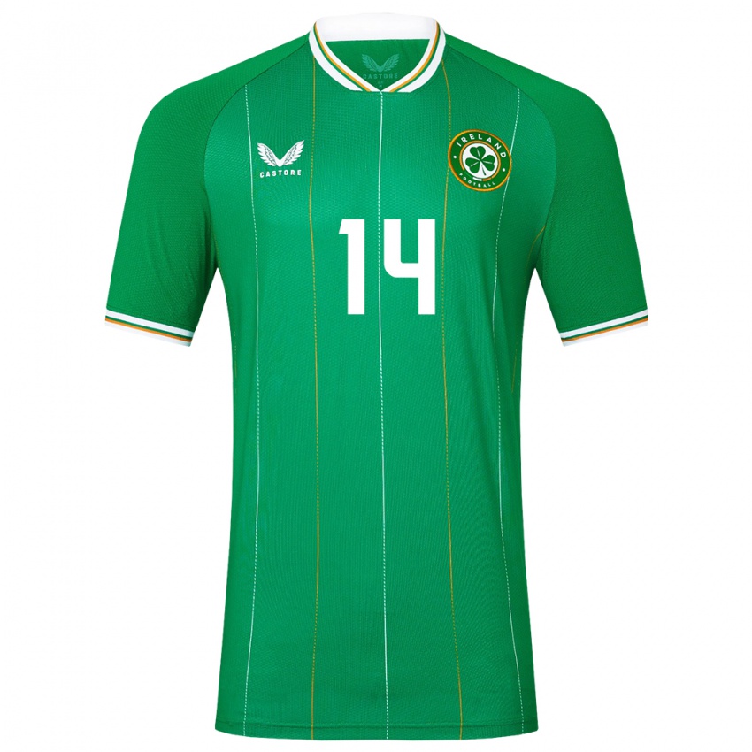 Niño Camiseta Irlanda John Ryan #14 Verde 1ª Equipación 24-26 La Camisa