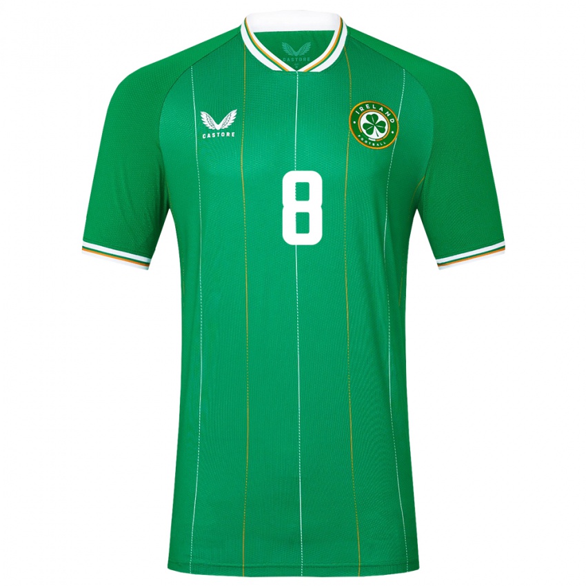 Niño Camiseta Irlanda Roma Mclaughlin #8 Verde 1ª Equipación 24-26 La Camisa