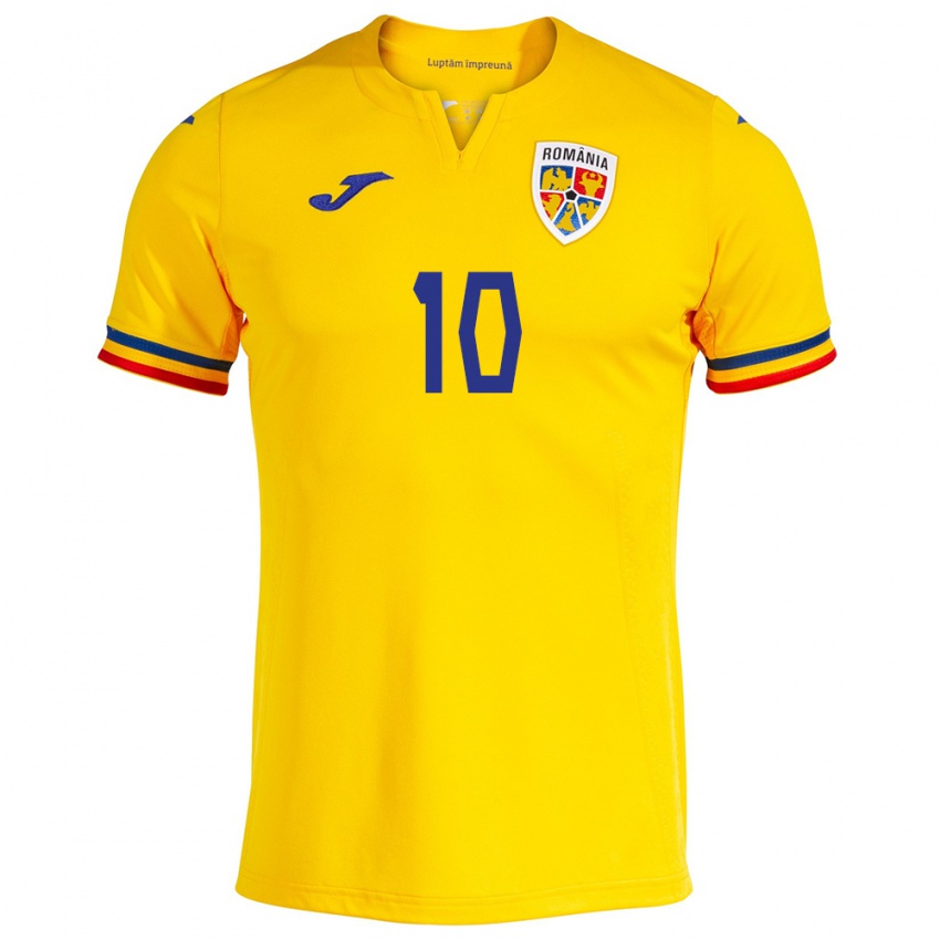 Niño Camiseta Rumania Eduard Radaslavescu #10 Amarillo 1ª Equipación 24-26 La Camisa