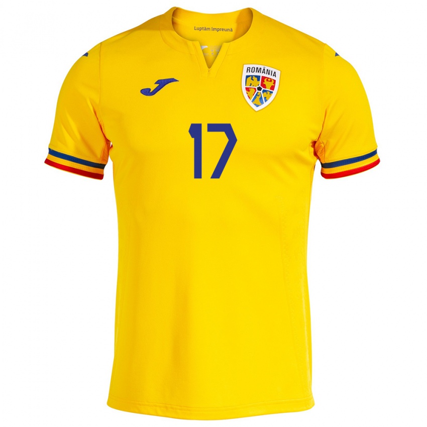 Niño Camiseta Rumania Alin Raicu #17 Amarillo 1ª Equipación 24-26 La Camisa