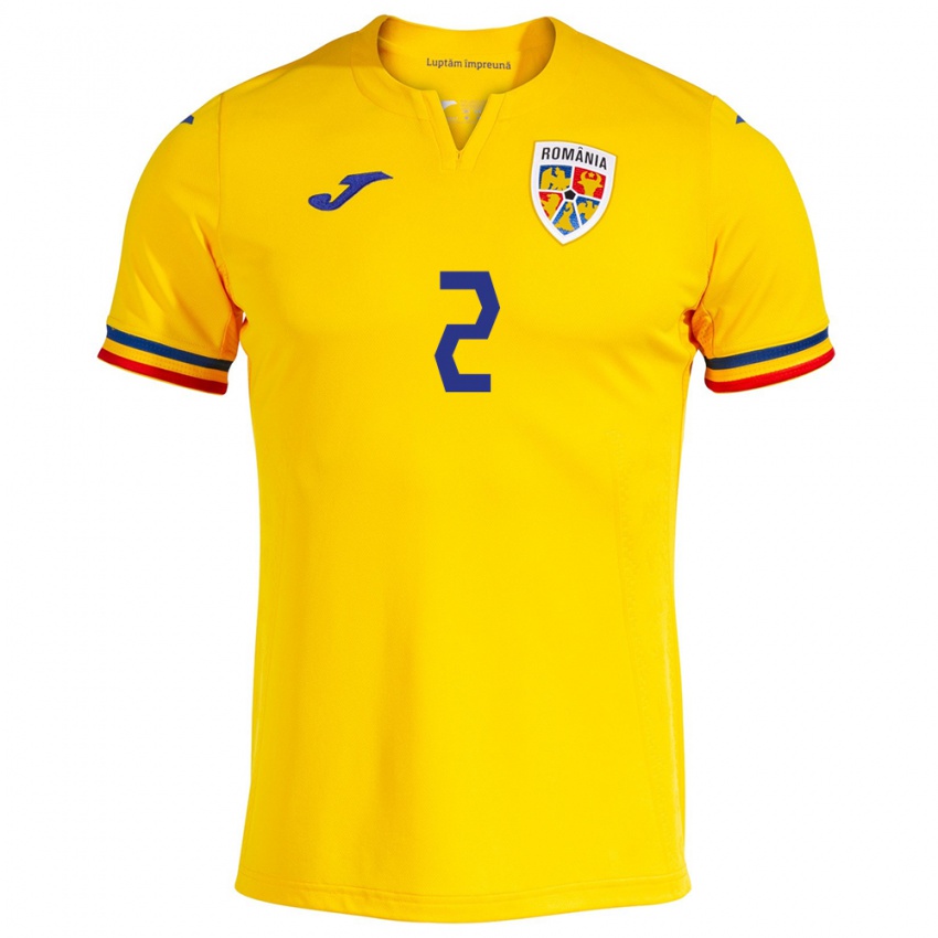 Niño Camiseta Rumania Andrei Rațiu #2 Amarillo 1ª Equipación 24-26 La Camisa