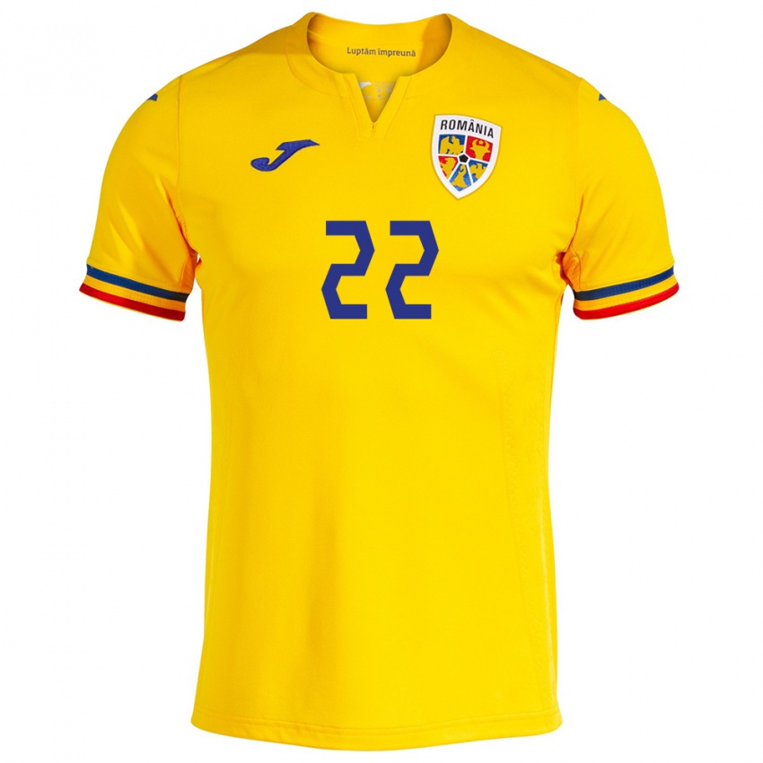 Niño Camiseta Rumania Carmen Marcu #22 Amarillo 1ª Equipación 24-26 La Camisa