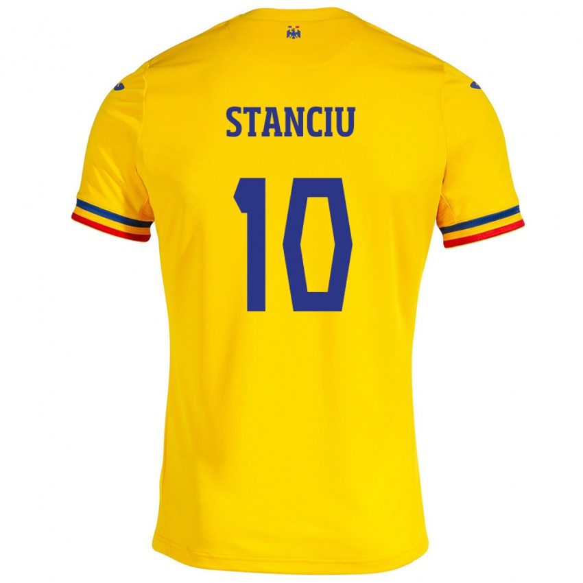 Niño Camiseta Rumania Nicolae Stanciu #10 Amarillo 1ª Equipación 24-26 La Camisa