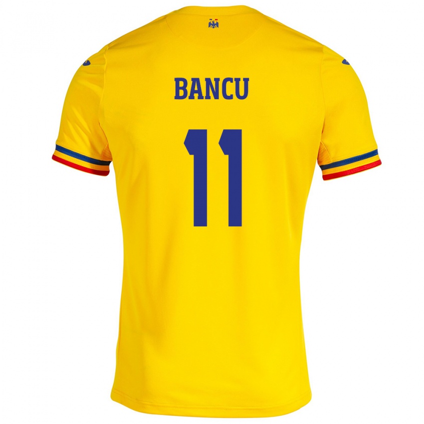 Niño Camiseta Rumania Nicuşor Bancu #11 Amarillo 1ª Equipación 24-26 La Camisa