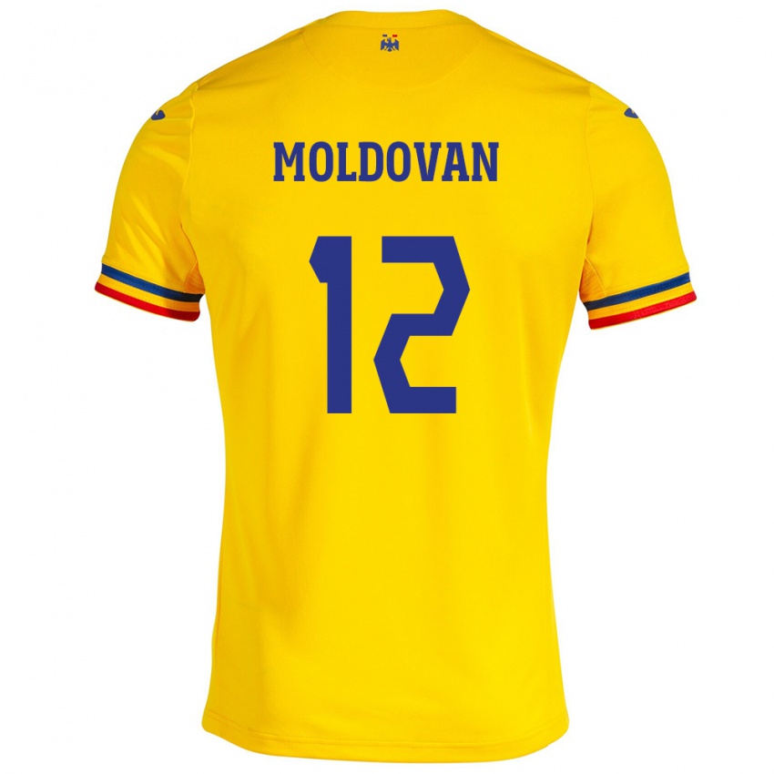 Niño Camiseta Rumania Horaţiu Moldovan #12 Amarillo 1ª Equipación 24-26 La Camisa