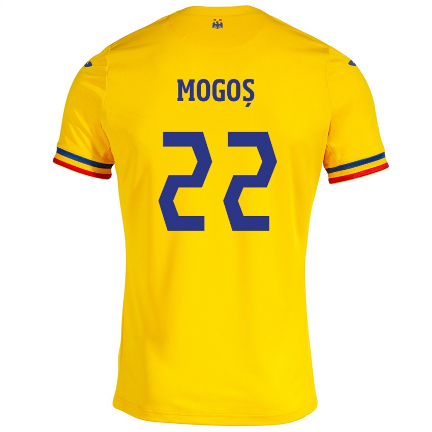 Niño Camiseta Rumania Vasile Mogoș #22 Amarillo 1ª Equipación 24-26 La Camisa