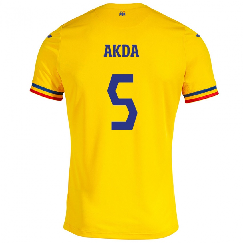 Niño Camiseta Rumania Ümit Akdağ #5 Amarillo 1ª Equipación 24-26 La Camisa