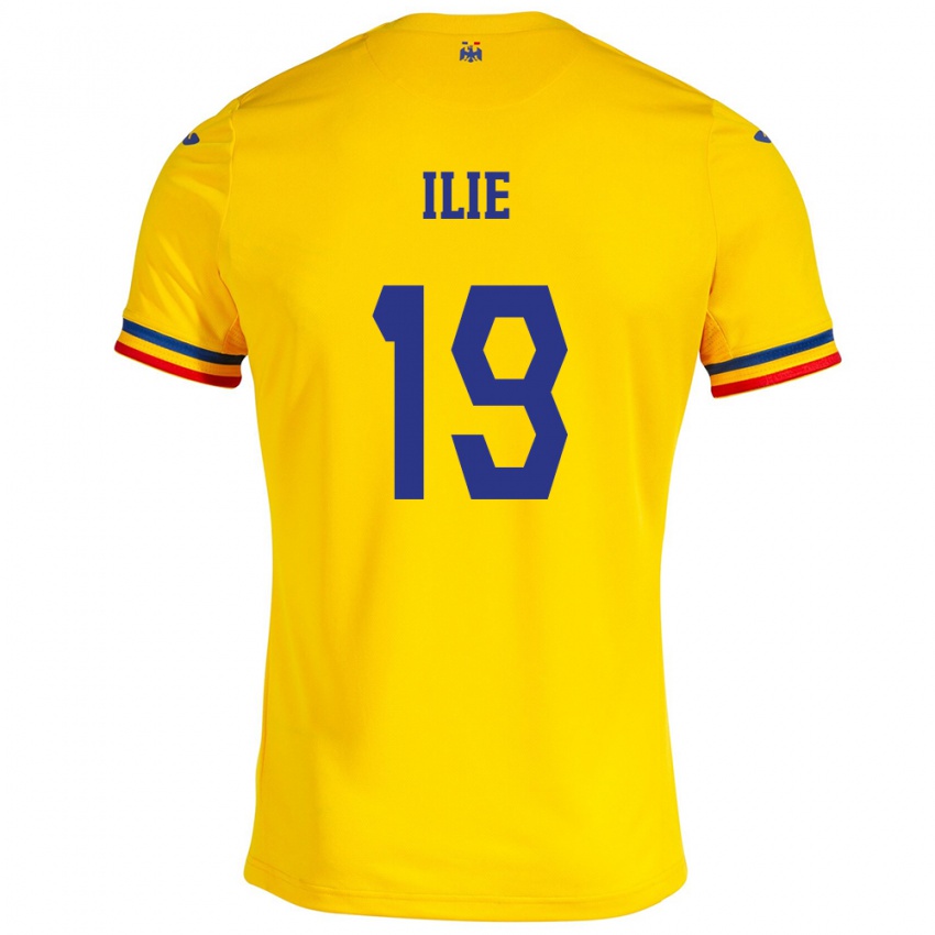 Niño Camiseta Rumania Rareș Ilie #19 Amarillo 1ª Equipación 24-26 La Camisa