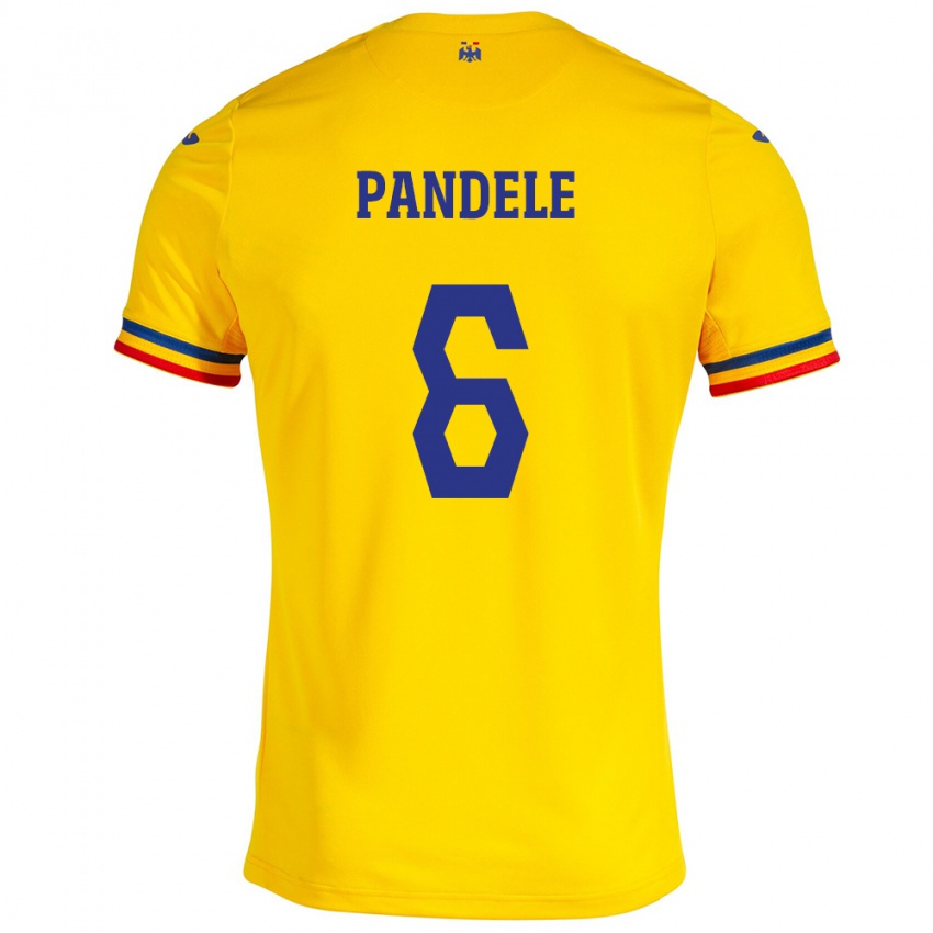 Niño Camiseta Rumania Andrei Pandele #6 Amarillo 1ª Equipación 24-26 La Camisa