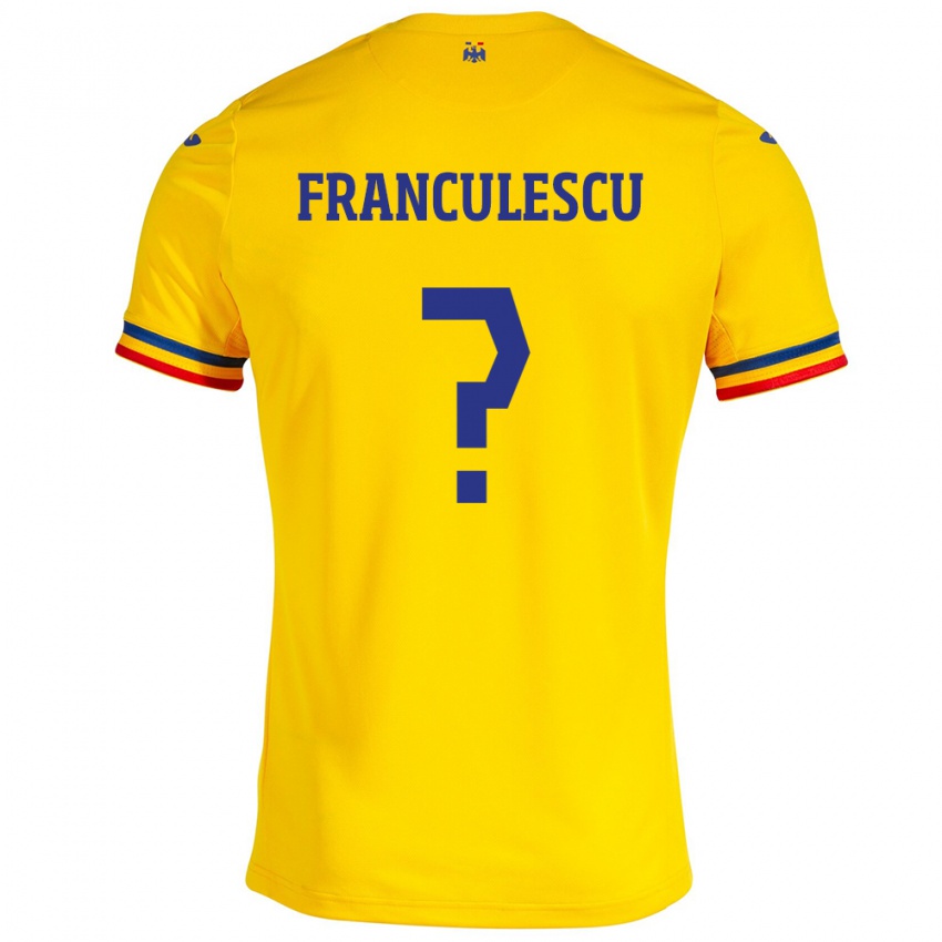 Niño Camiseta Rumania Adrian Frânculescu #0 Amarillo 1ª Equipación 24-26 La Camisa