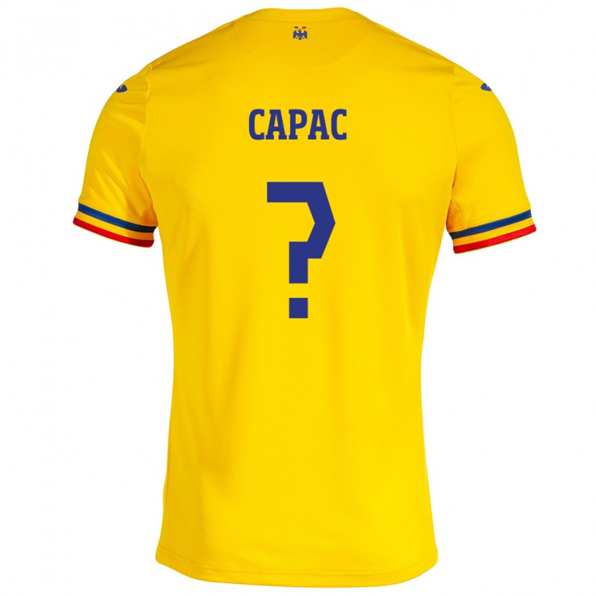 Niño Camiseta Rumania Alexandru Capac #0 Amarillo 1ª Equipación 24-26 La Camisa