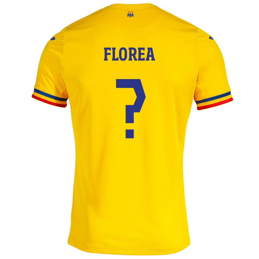 Niño Camiseta Rumania Andrei Florea #8 Amarillo 1ª Equipación 24-26 La Camisa