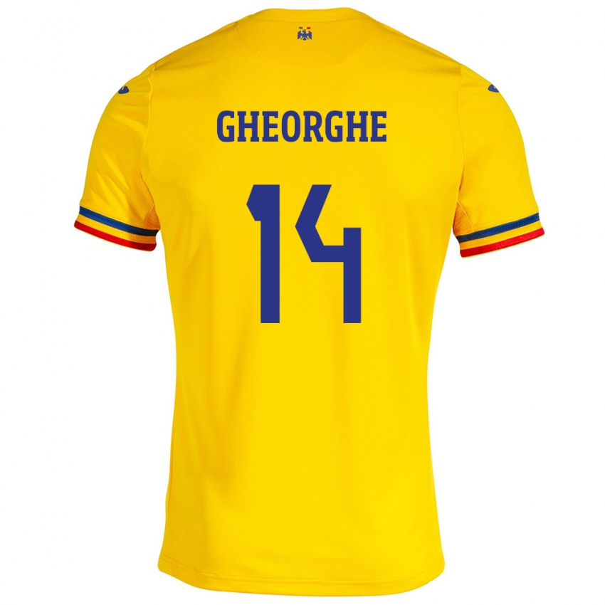 Niño Camiseta Rumania Costyn Gheorghe #14 Amarillo 1ª Equipación 24-26 La Camisa