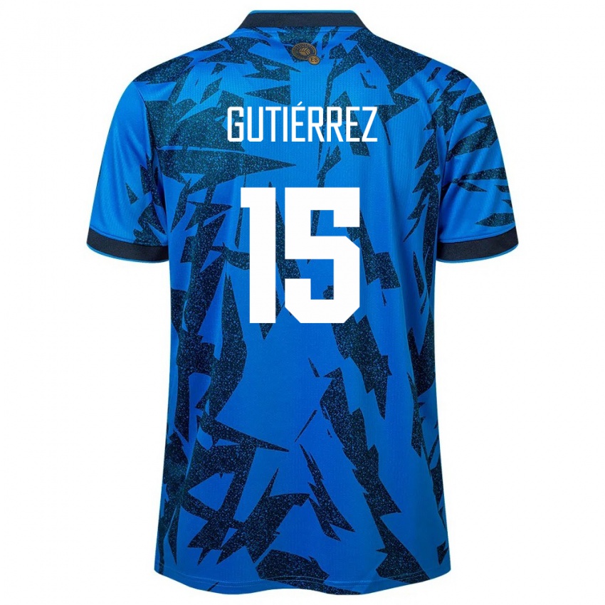 Niño Camiseta El Salvador Danya Gutiérrez #15 Azul 1ª Equipación 24-26 La Camisa