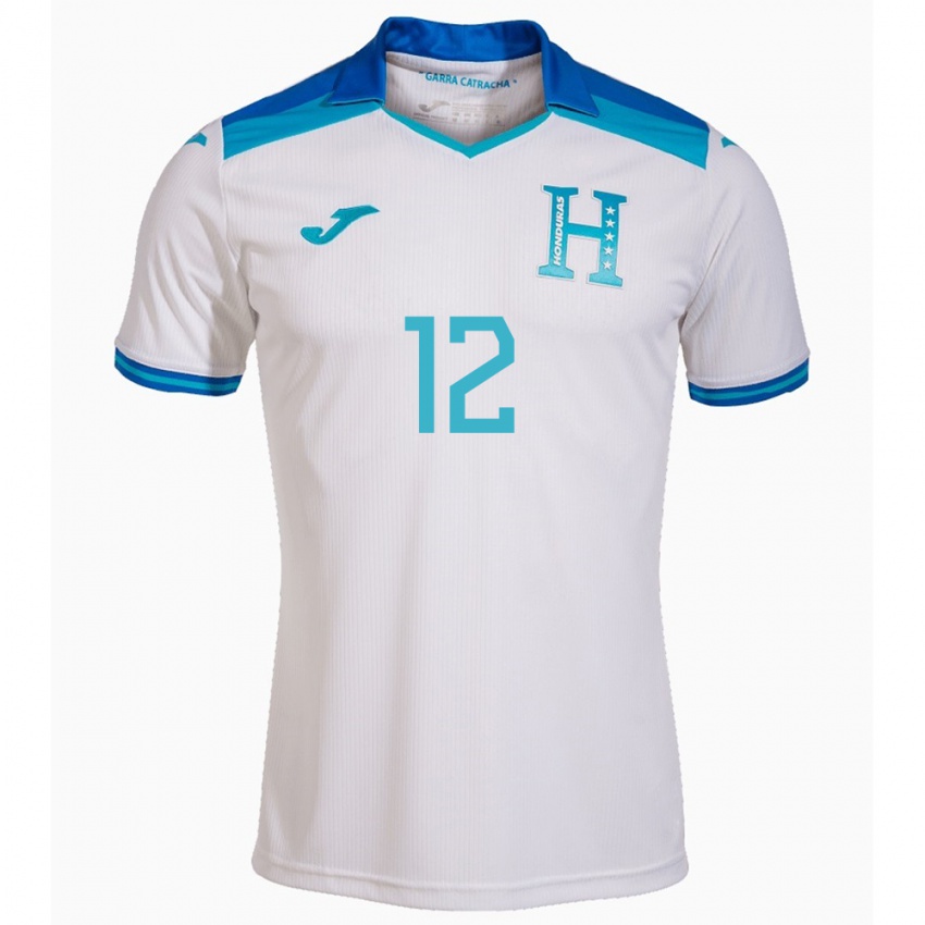 Niño Camiseta Honduras Yeison Mejía #12 Blanco 1ª Equipación 24-26 La Camisa