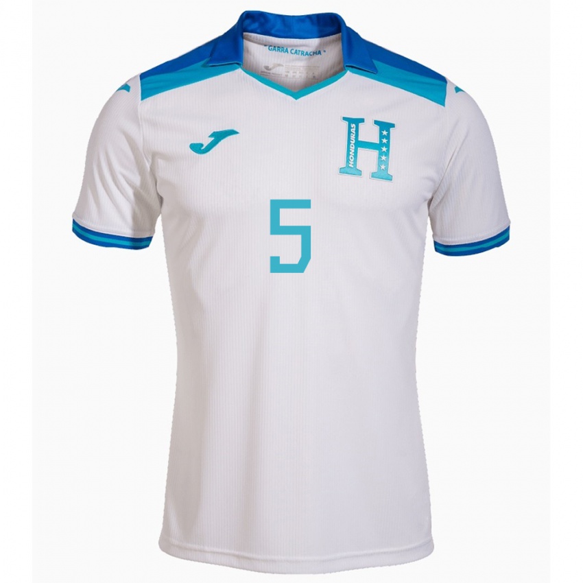 Niño Camiseta Honduras Julián Martínez #5 Blanco 1ª Equipación 24-26 La Camisa