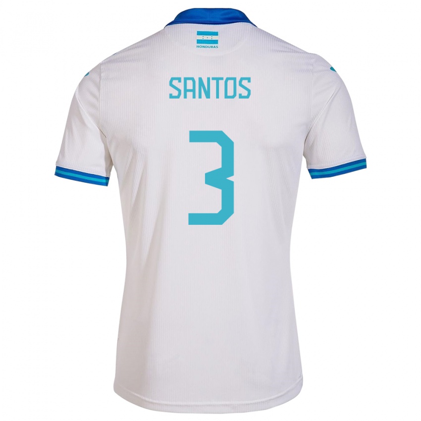 Niño Camiseta Honduras Marcelo Santos #3 Blanco 1ª Equipación 24-26 La Camisa