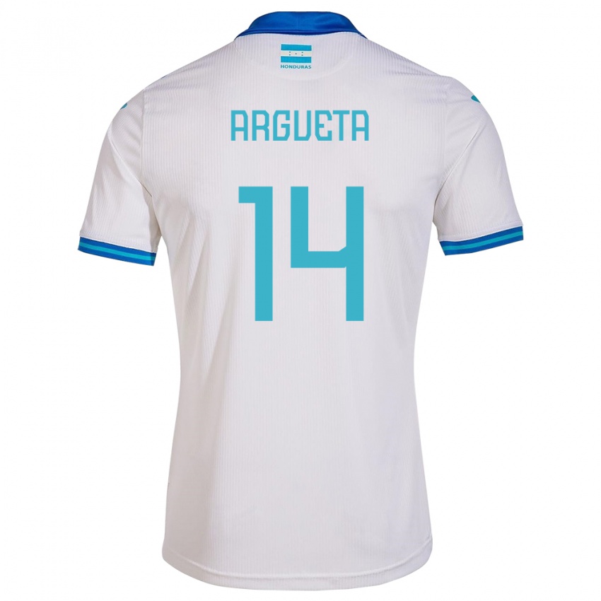 Niño Camiseta Honduras Carlos Argueta #14 Blanco 1ª Equipación 24-26 La Camisa