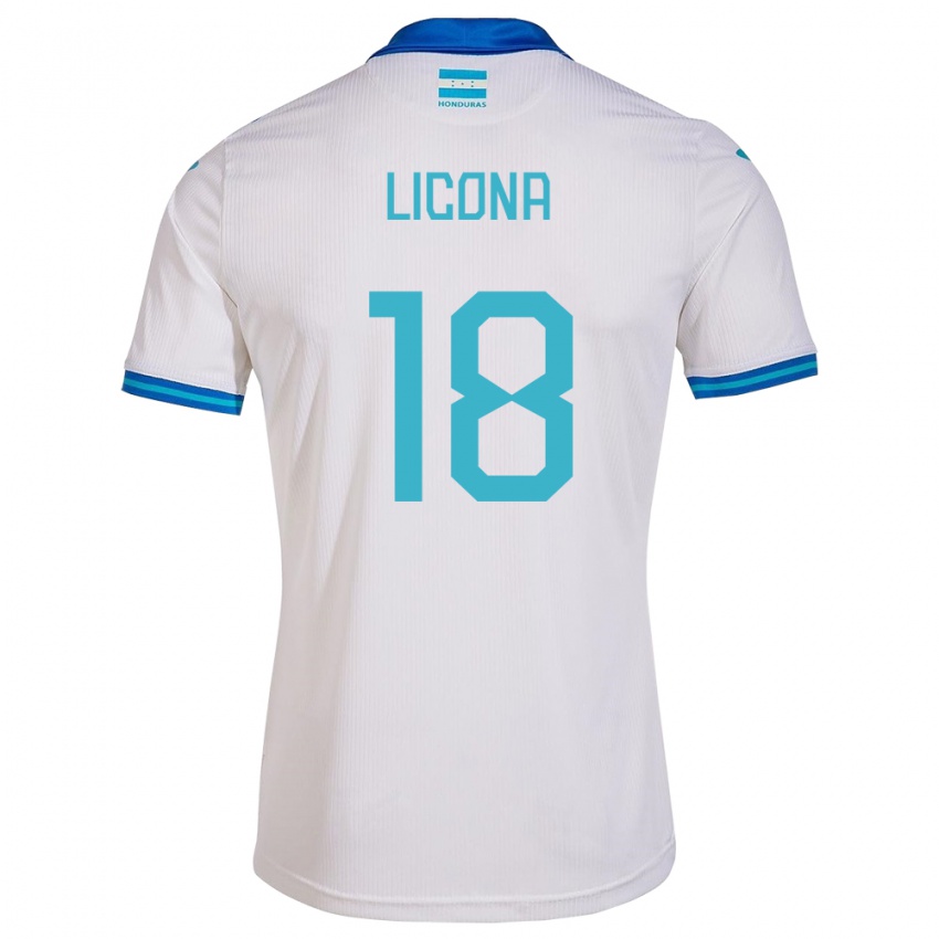 Niño Camiseta Honduras Marlon Licona #18 Blanco 1ª Equipación 24-26 La Camisa