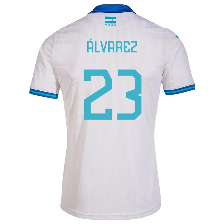 Niño Camiseta Honduras Jorge Álvarez #23 Blanco 1ª Equipación 24-26 La Camisa