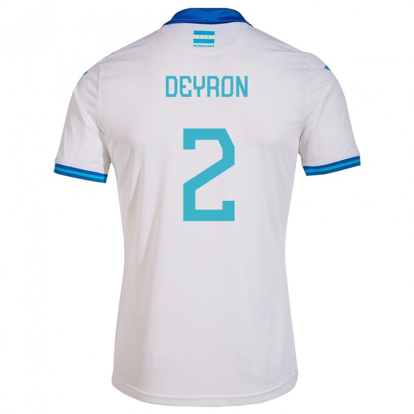 Niño Camiseta Honduras Deyron Martínez #2 Blanco 1ª Equipación 24-26 La Camisa