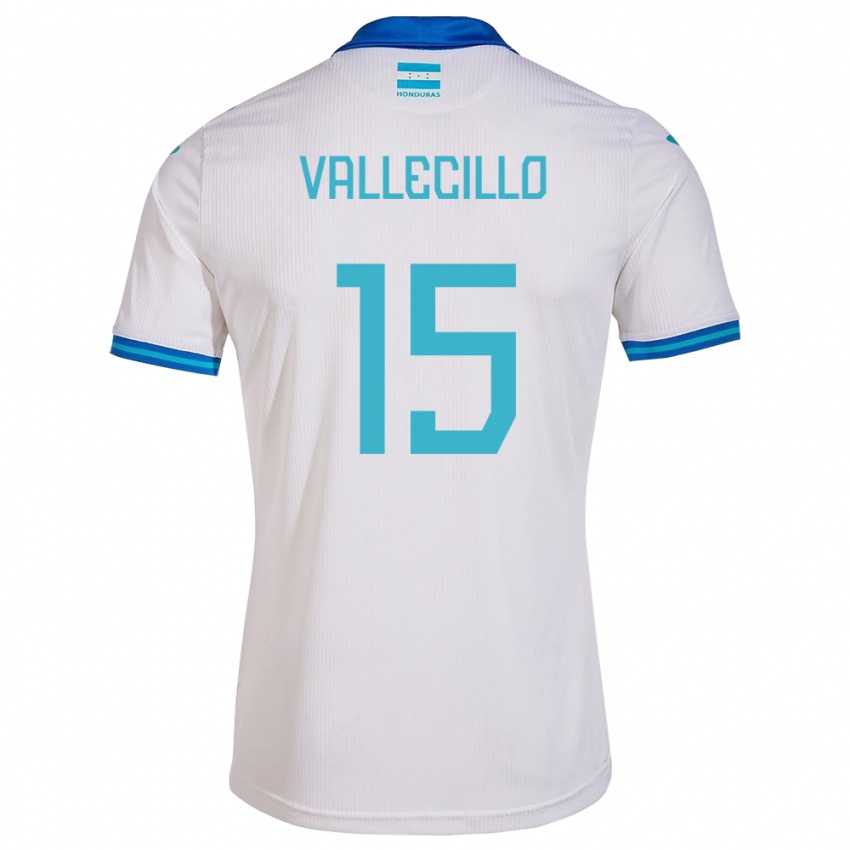 Niño Camiseta Honduras Eric Vallecillo #15 Blanco 1ª Equipación 24-26 La Camisa