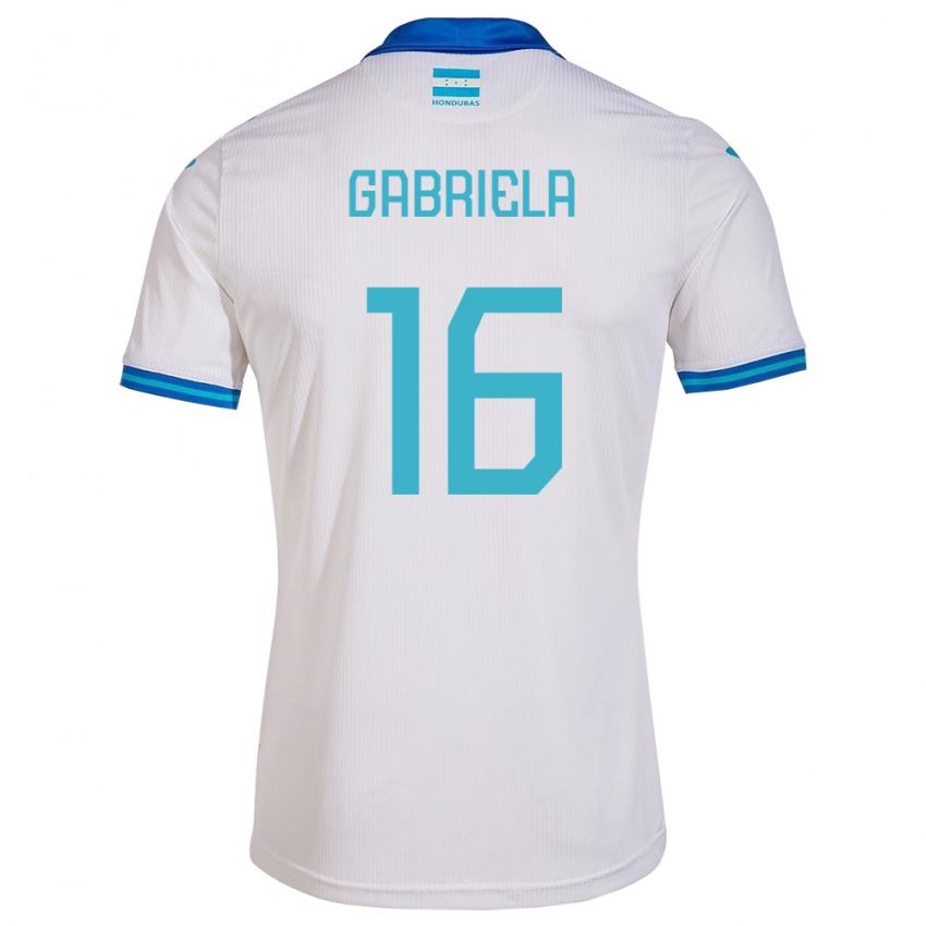 Niño Camiseta Honduras Gabriela García #16 Blanco 1ª Equipación 24-26 La Camisa