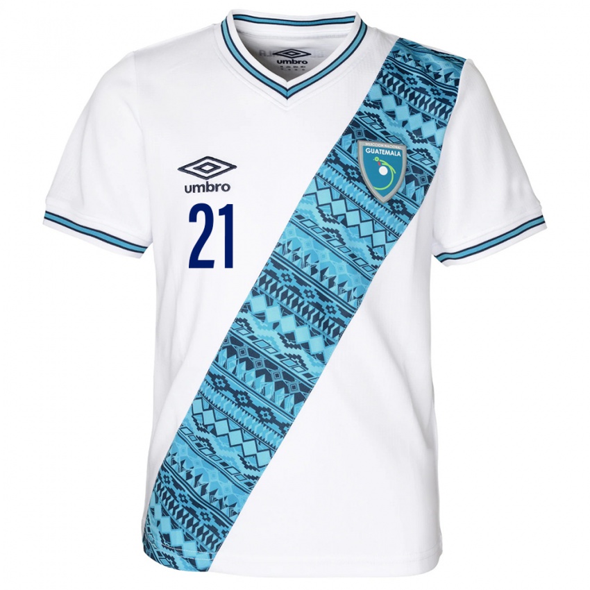 Niño Camiseta Guatemala Andrea Quiñónez #21 Blanco 1ª Equipación 24-26 La Camisa